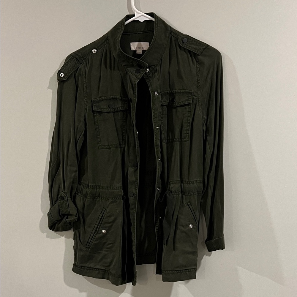 LOFT Dark Green Utility Jacket, Size XS